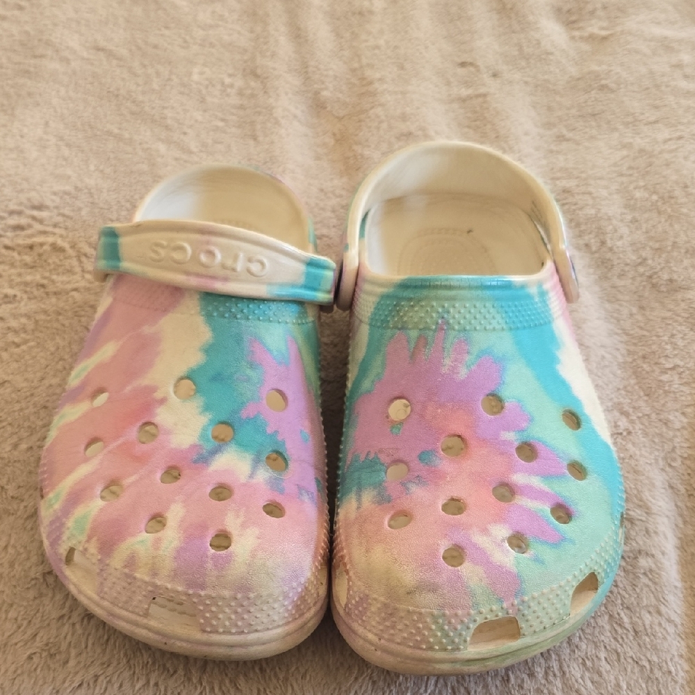 CROCS Kids Pastel Tie-Dye Slippers